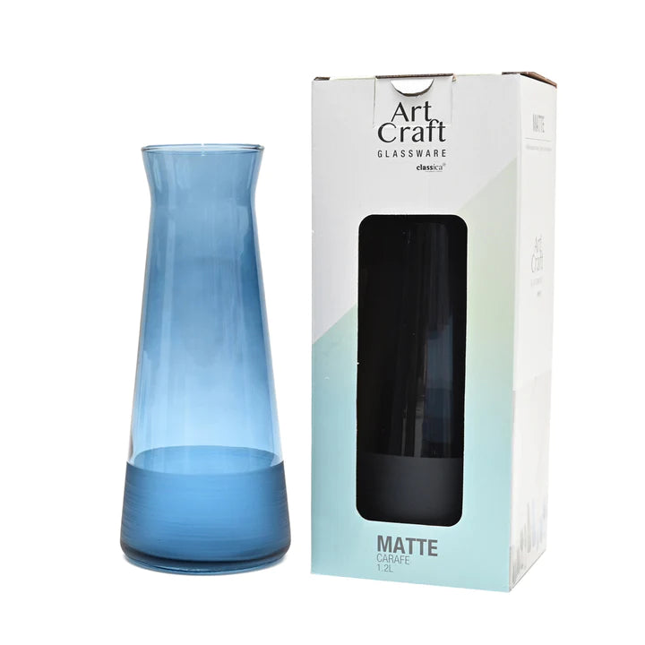 Art Craft Glassware Matte Carafe 1.2Lt - Blue