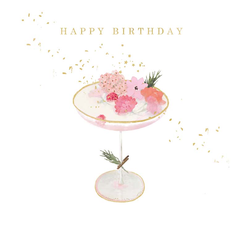 Happy Birthday - Cocktail - Card 15.5x15.5cm