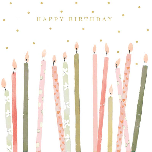Happy Birthday - Candles - Card 15.5x15.5cm