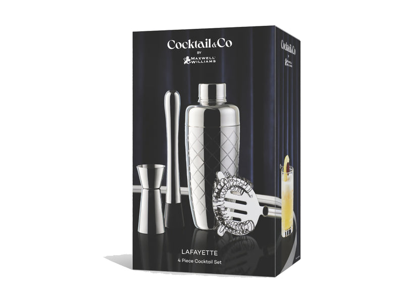 Maxwell & Williams Cocktail & Co. Lafayette Cocktail Bar Tool Set - Stainless Steel - 4pc