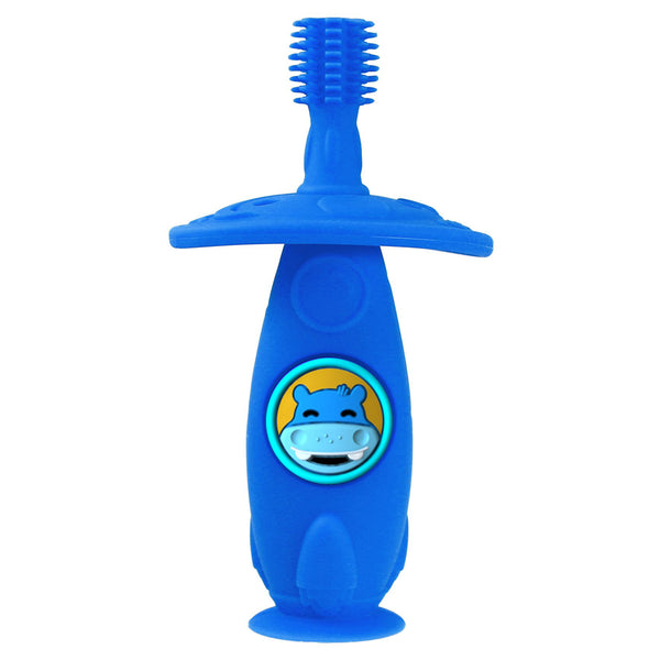 Marcus & Marcus Silicone Self Training Toothbrush - Lucas The Hippo - Blue