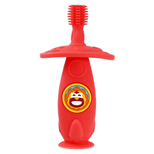 Marcus & Marcus Silicone Self Training Toothbrush - Marcus The Lion - Red