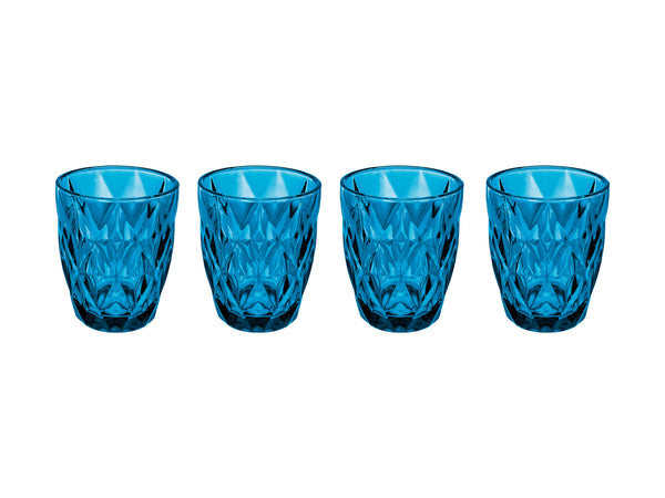 Casa Domani Deanna Double Old Fashion Glass Set of 4 - Blue