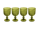 Casa Domani Caterina Goblet Wine Glass 4pc - Green