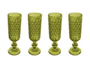 Casa Domani Caterina Champagne Flute Glasses 4pc - Green