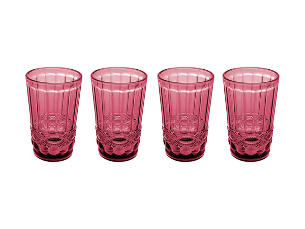 Casa Domani Gabriella Highball Glasses - Set of 4 - Pink