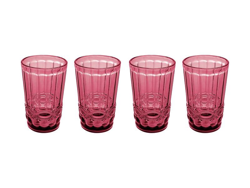 Casa Domani Gabriella Highball Glasses - Set of 4 - Pink