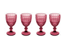 Casa Domani Gabriella Wine Goblet Glasses - Set of 4 - Pink