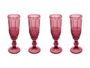 Casa Domani Gabriella Champagne Flute Glasses - Set of 4 - Pink