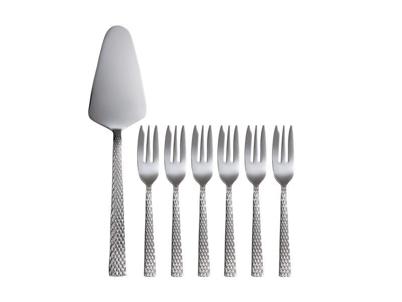 Maxwell & Williams Diamonds Cake Server & Fork Set - 7pc