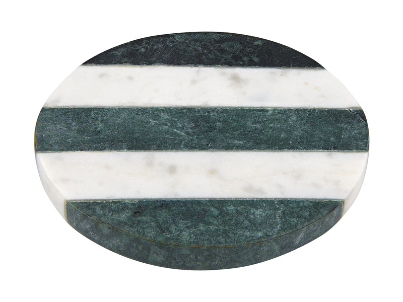 Maxwell & Williams Coaster Collective Round Marble Coaster 10cm - Green Stripe