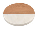 Maxwell & Williams Coaster Collective Round Marble & Acacia Coaster 10cm - White