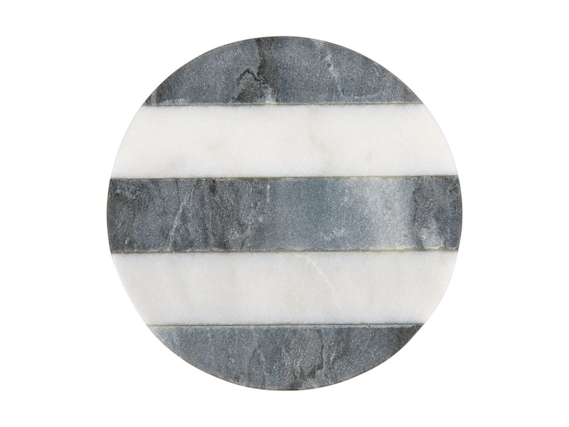 Maxwell & Williams Coaster Collective Round Marble Coaster 10cm - Charcoal Stripe