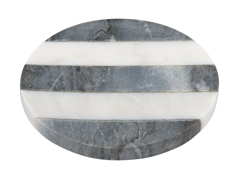 Maxwell & Williams Coaster Collective Round Marble Coaster 10cm - Charcoal Stripe