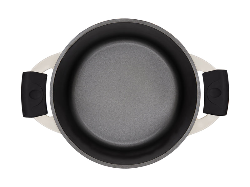 Maxwell & Williams Cast Lite Non-Stick Casserole 24cm / 4.2L Gift Boxed - Ecru