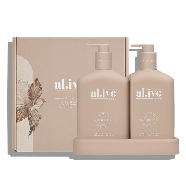 al.ive Body Wash & Lotion Duo - Apricot & Sweet Fig (Made in Australia)