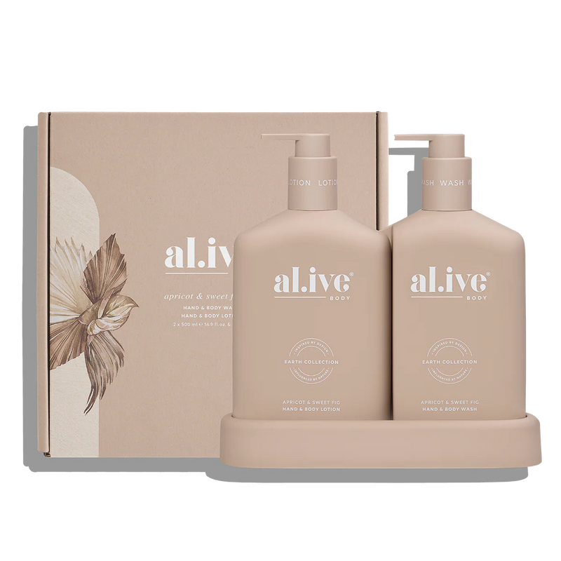 al.ive Body Wash & Lotion Duo - Apricot & Sweet Fig (Made in Australia)