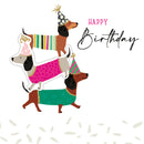 Happy Birthday - Sausage Dogs - Card 15.5x15.5cm