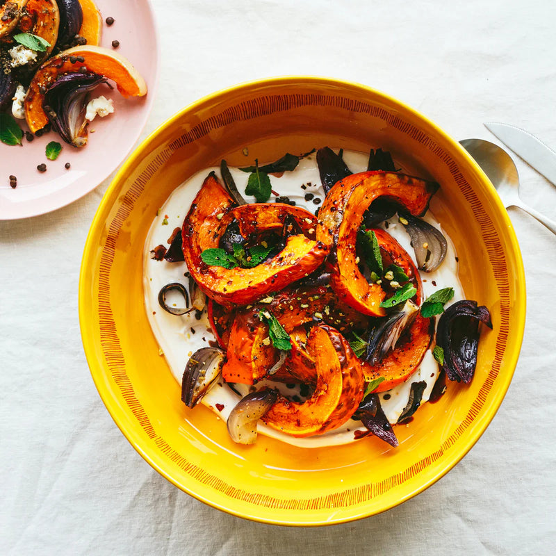 Ottolenghi Salad Bowl - Yellow With Red Stripes - FEAST