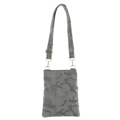 Pierre Cardin Anti - Theft Cross Body Bag Camouflage Colours- Grey