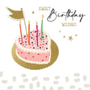 Sweet Birthday Wishes - Cake & Candles - Card 15.5x15.5cm