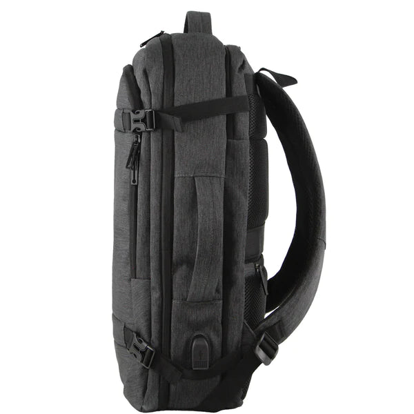 Pierre Cardin Laptop Backpack - Grey - Top & Side Handle