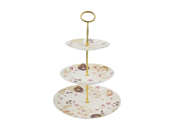 Maxwell & Williams Kimono 3 Tiered Cake Stand White Gift Boxed - 16/20/27.5x37cm
