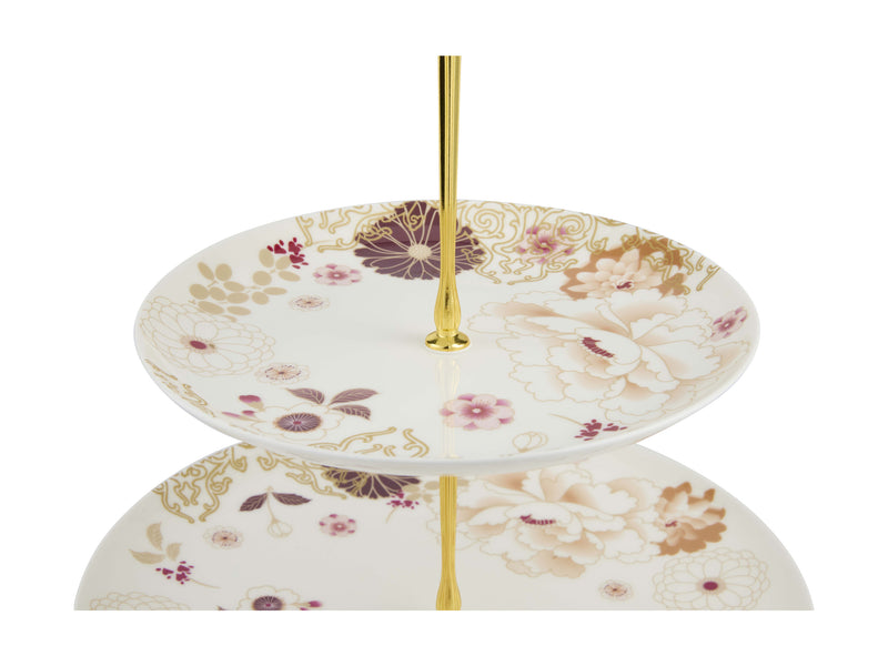 Maxwell & Williams Kimono 3 Tiered Cake Stand White Gift Boxed - 16/20/27.5x37cm