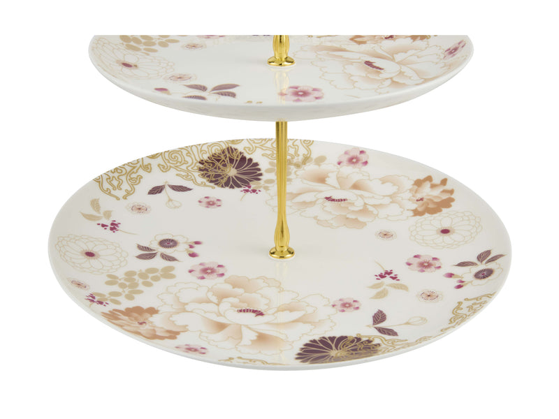 Maxwell & Williams Kimono 3 Tiered Cake Stand White Gift Boxed - 16/20/27.5x37cm