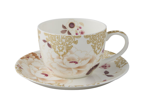 Maxwell & Williams Kimono Cup & Saucer 300ml Gift Boxed - White