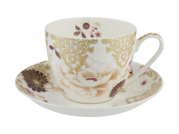 Maxwell & Williams Kimono Breakfast Cup & Saucer 480ml Gift Boxed - White