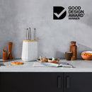 Furi Stone Knife Block Set Sepia Terrazzo - 5 Piece