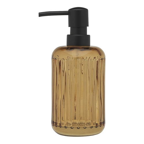 Porto Ellis Glass Soap Dispenser 7.6x9x18cm -  Amber