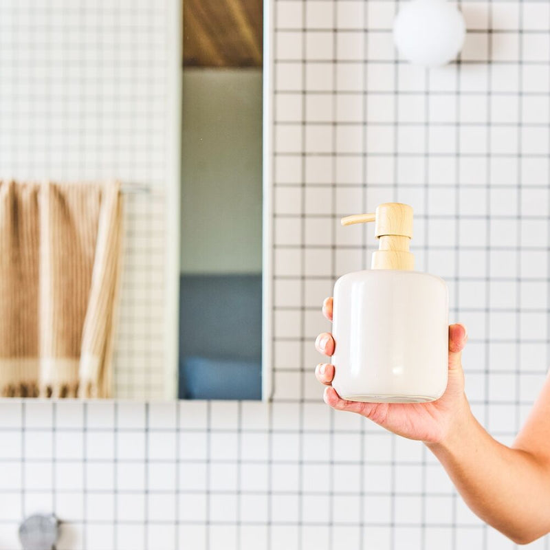 Porto Reactive Glaze Stoneware Hamilton Bathroom Soap Dispenser - Blush