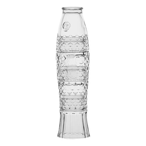 Porto 4pc Mare Fish-Shaped Soda Lime Glass Tumblers Cups 210ml - Clear