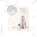Sending love, thoughts, & comforting hugs - Big Bear & Girl - Card 15.5x15.5cm