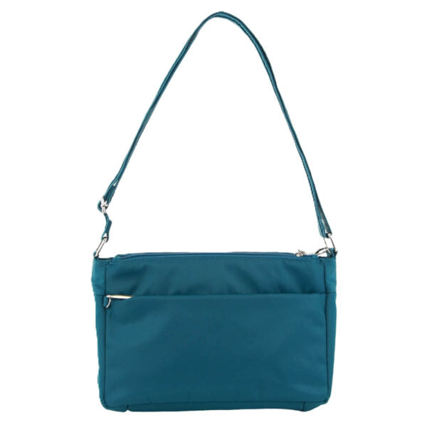 Pierre Cardin Nylon Anti - Theft Cross Body Bag Turquoise - 30x11x20cm