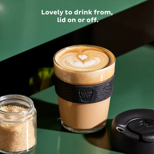 Brew Glass Coffee Cup Small Black 227ml/8oz - KeepCup