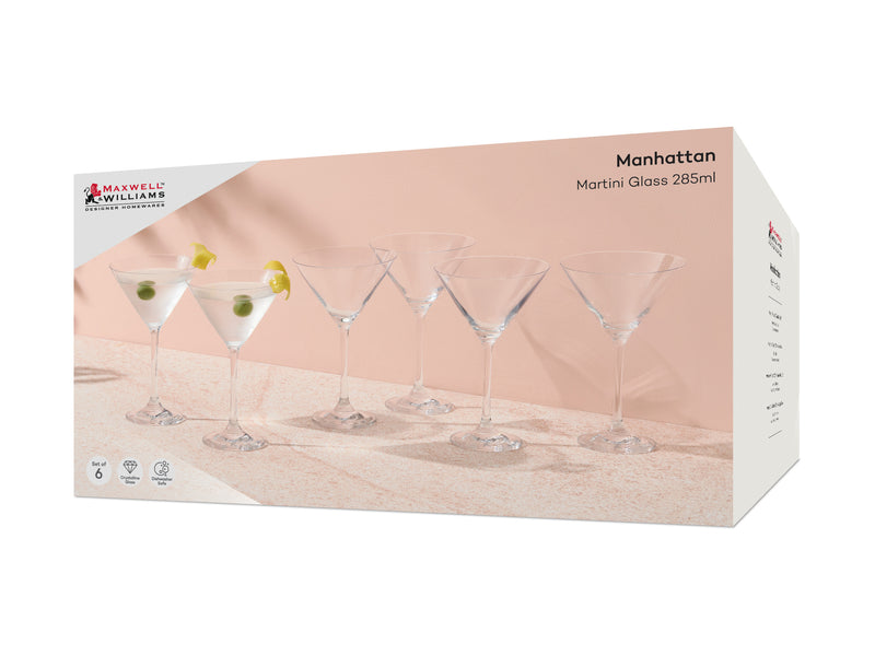 Maxwell & Williams Manhattan Martini Glass 285ml - Set of 6