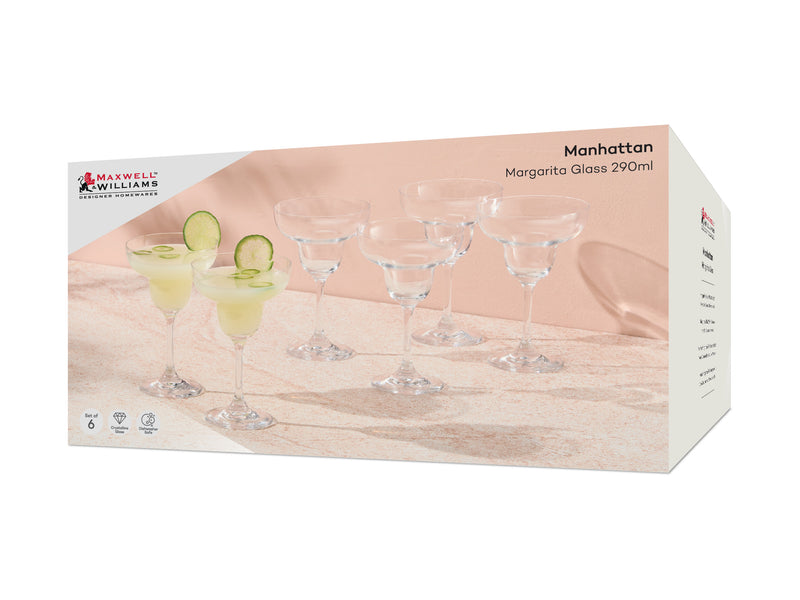 Maxwell & Williams Manhattan Margarita Glass 290ml - Set of 6