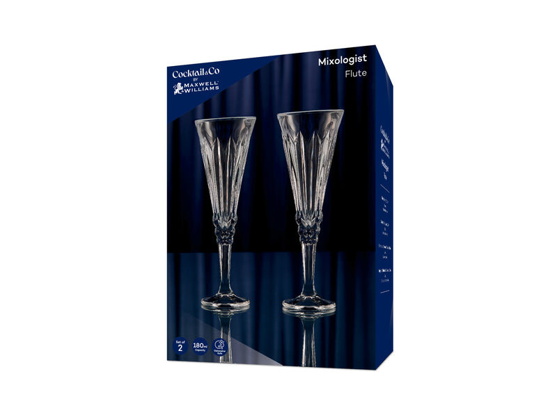 Maxwell & Williams Cocktail & Co Mixologist Champagne Flute 180ML Set of 2 - Vertex