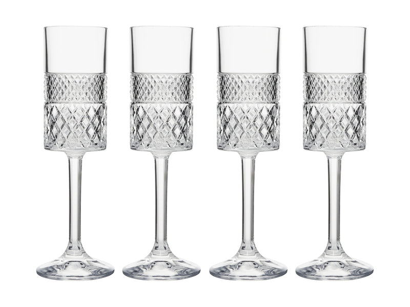 Maxwell & Williams Speakeasy Flute Glasses 190ml - Set of 4