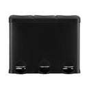 Cefito Pedal Bins Rubbish Bin Triple Compartments Waste Recycle Dustbins 45L