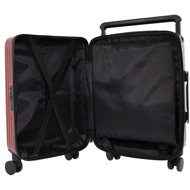 Reebok Hard Shell Suitcase Cabin - Wide Handle - 54cm - Wine - Expandable