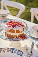 Casa Domani Rosetta Footed Cake Stand Antique Blue Gift Boxed - 28cm