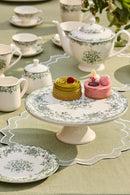 Casa Domani Rosetta Footed Cake Stand Antique Blue Gift Boxed - 28cm