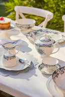 Casa Domani Rosetta Sugar & Creamer Set Antique Blue - Gift Boxed