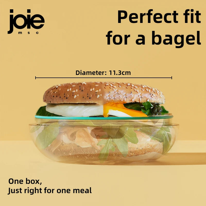 Joie Round Lunch Box For Bagel/Round Roll/Sandwich - Clear