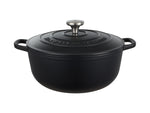Maxwell & Williams Cast Iron Round Casserole Black 28cm / 6.2L Gift Boxed