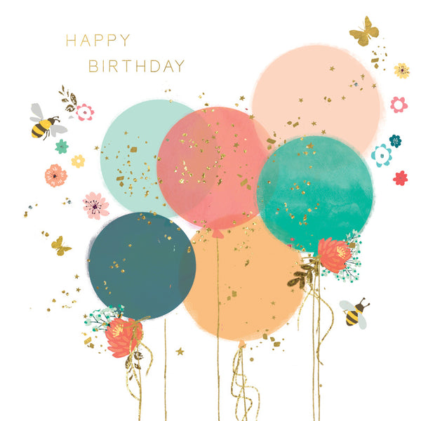 Happy Birthday - Balloons - Card 15.5x15.5cm